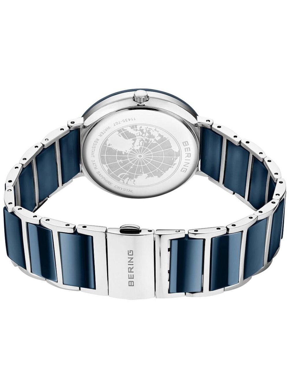 Bering Ceramic 11435-707 Damen Armbanduhr Silber • Saphirglas • Diamant-Indizes, Bild 4