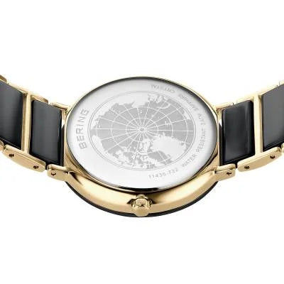 Bering Ceramic 11435-732 Damenuhr Schwarz-Gold • Saphirglas • Echte Diamanten, Bild 7
