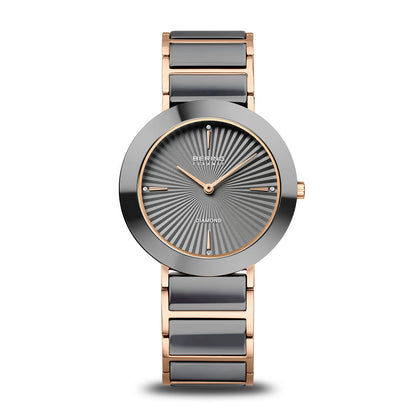 Bering Ceramic 11435-768 Damenuhr Roségold • Saphirglas • 4 echte Diamanten