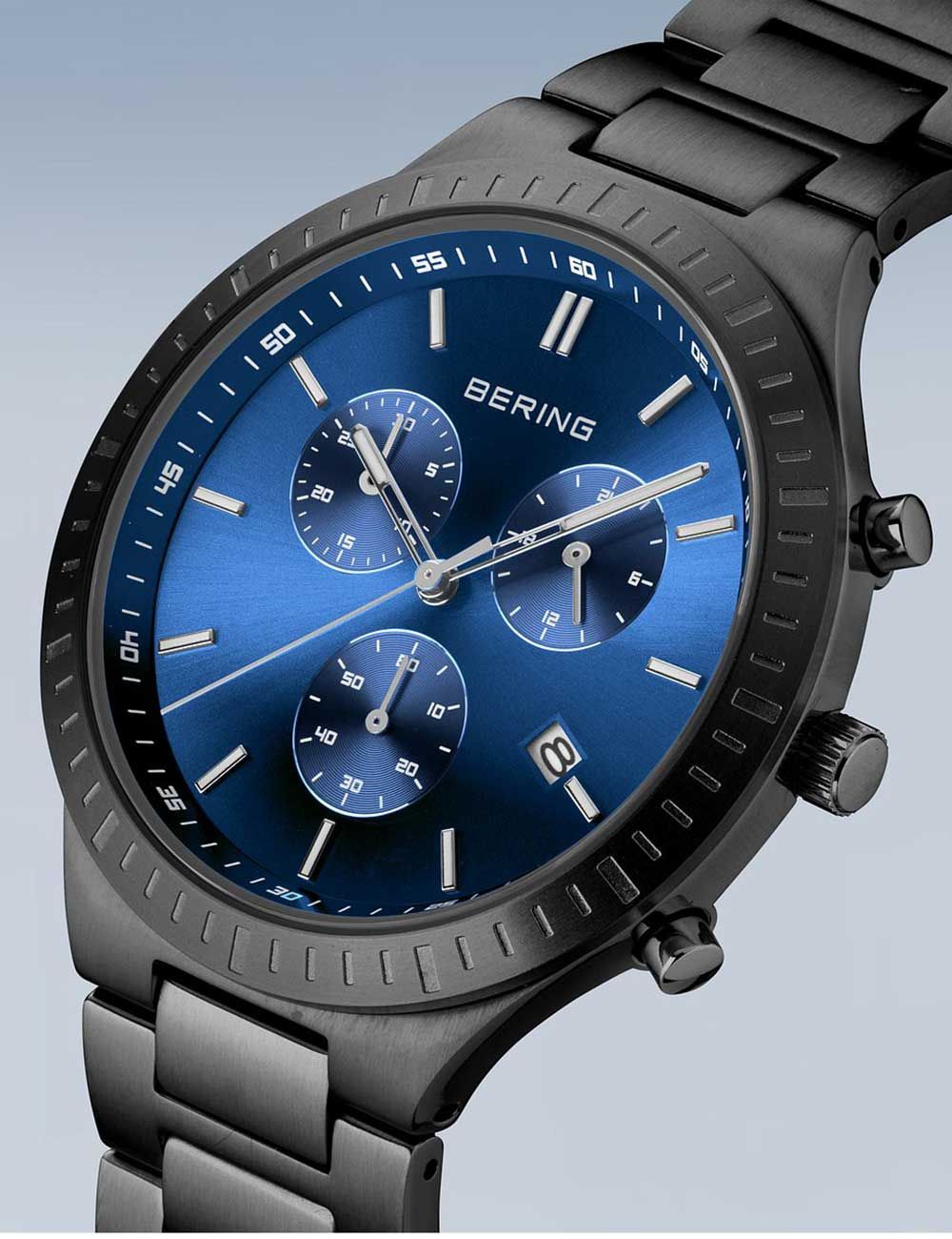 Bering Classic 11743-727 Herren Armbanduhr Blau • Titan-Chronograph • Saphirglas entspiegelt, Bild 2