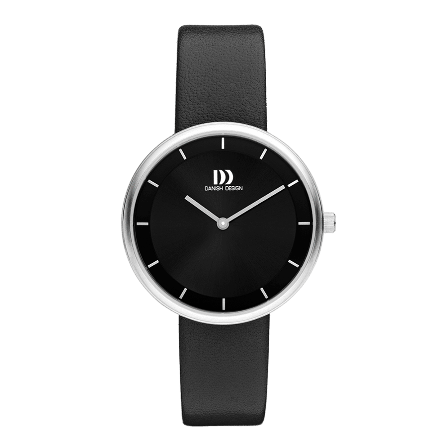 Danish Design Frihed IV13Q1264 Damenuhr Schwarz • Mineralglas • Gestreifter Zifferblatt-Index