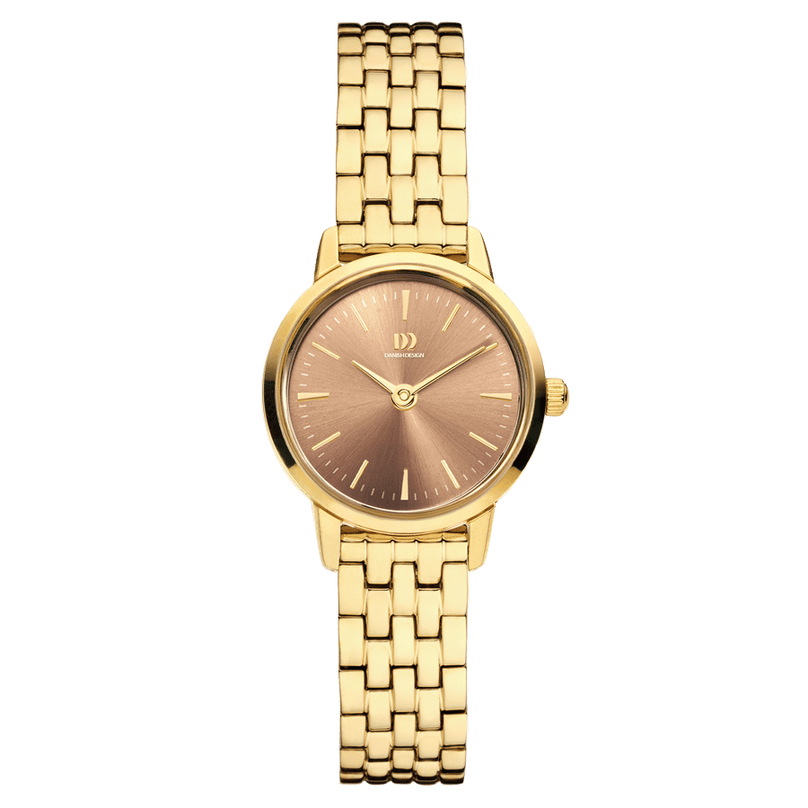 Danish Design Akilia IV84Q1268 Damenuhr Goldfarben • Mineralglaswerk • Metallgliederarmband