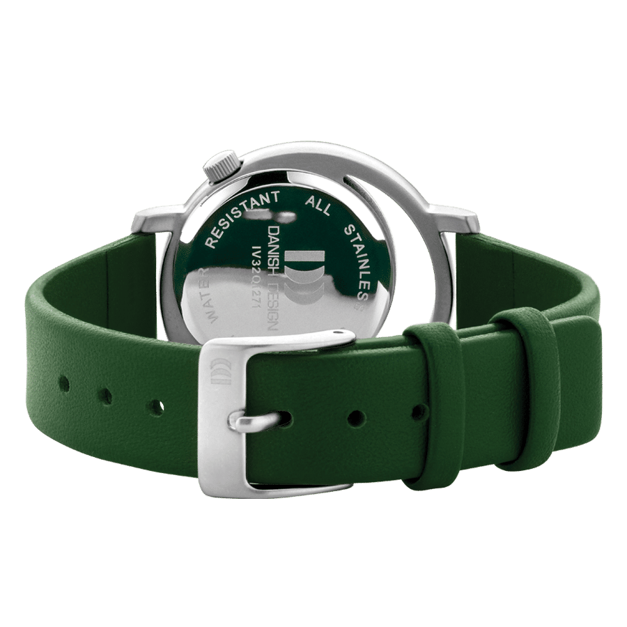 Danish Design Pico Pinea Silver IV33Q1271 Damen Armbanduhr Grün • Mineralglas • Lederarmband, Bild 4