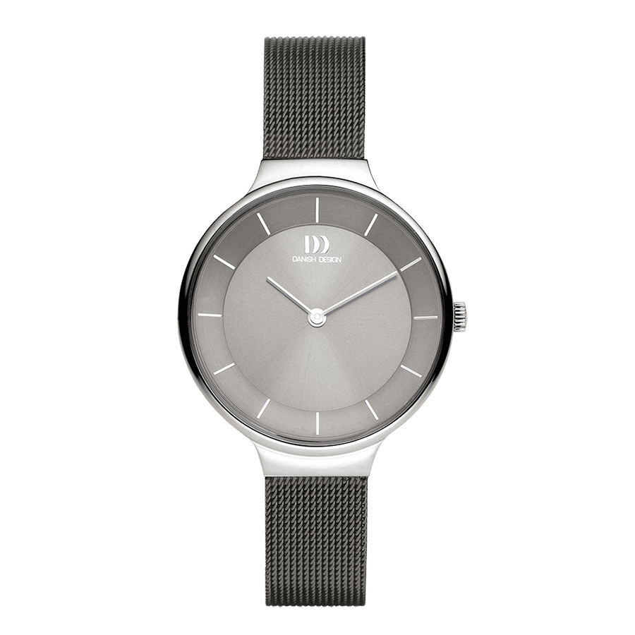 Danish Design Tidløs IV64Q1272 Georgia Damenuhr Grau • Mesh-Armband aus Edelstahl • Mineralglas