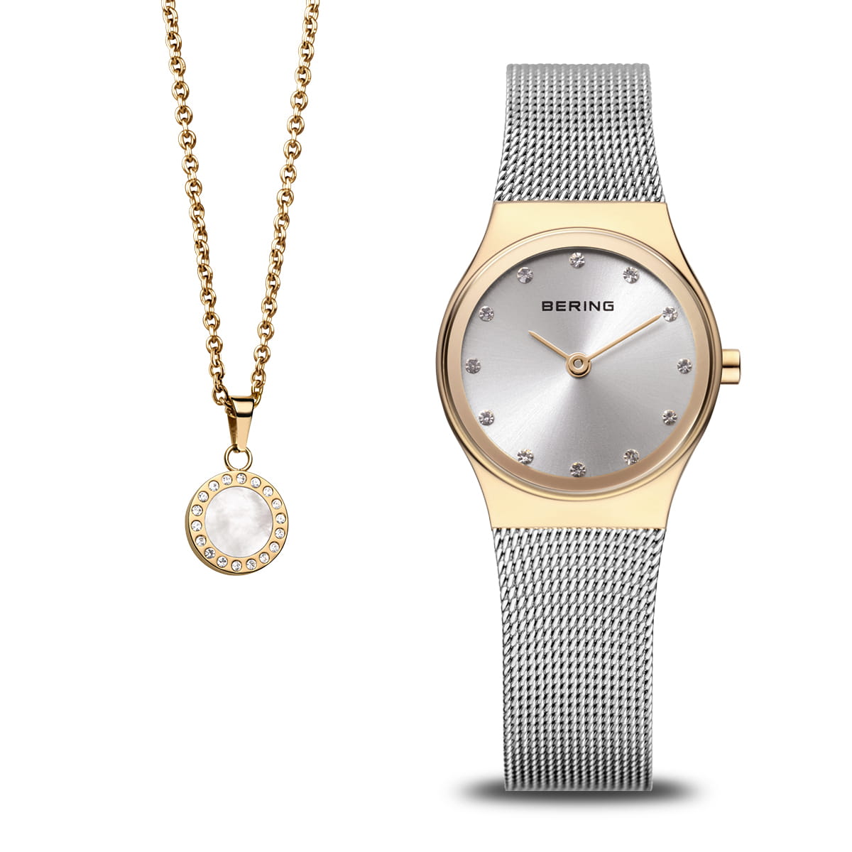 Bering 12924-001G Damen Armbanduhr Classic Gold • Saphirglas • Milanaise-Armband