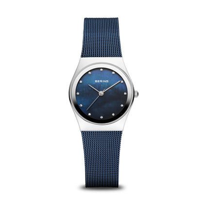 Bering Classic 12927-307G Damenuhr Blau • Saphirglas • Milanaise-Armband