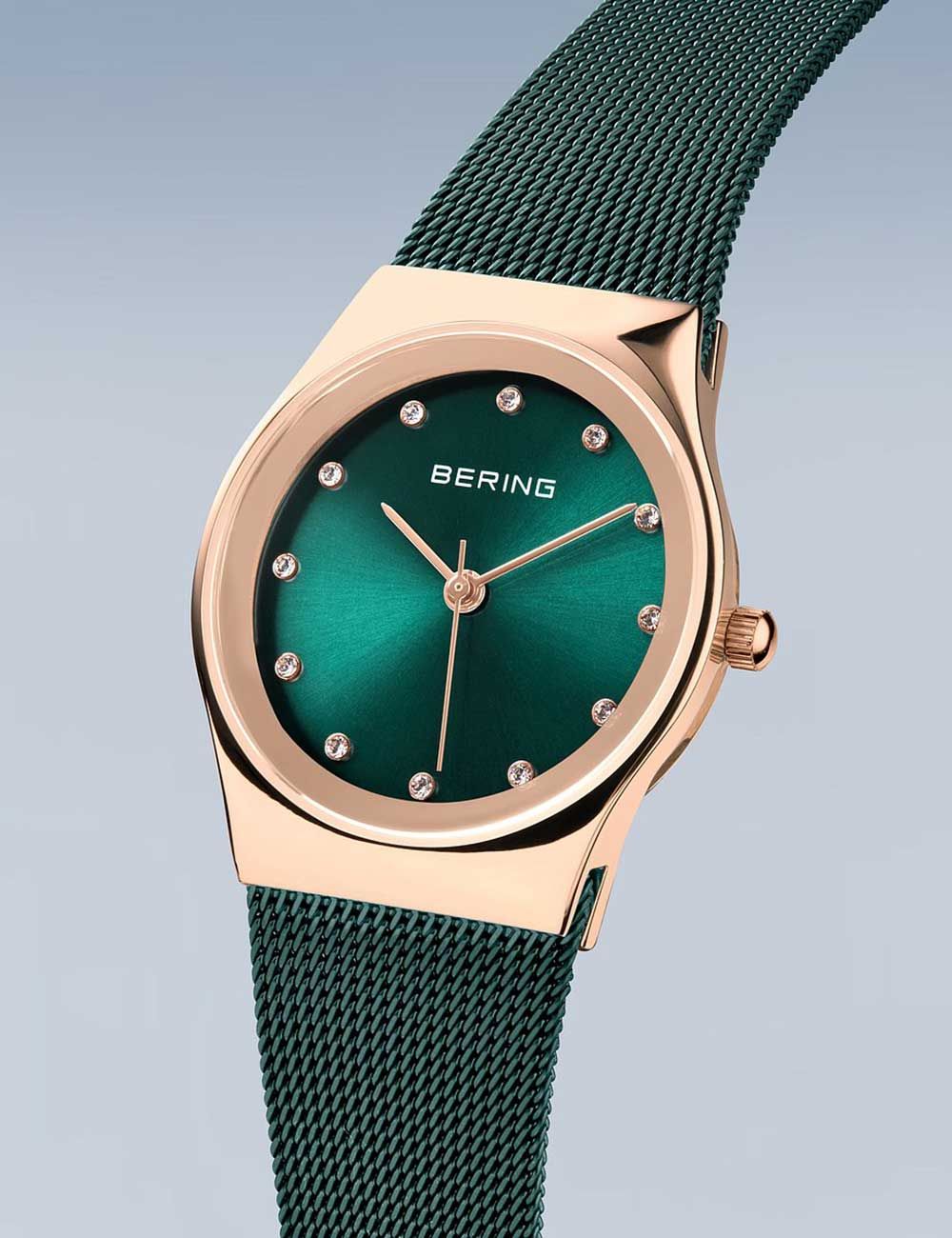 Bering Classic 12927-868 Damen Armbanduhr Grün • Saphirglas • Swarovski-Kristalle, Bild 2