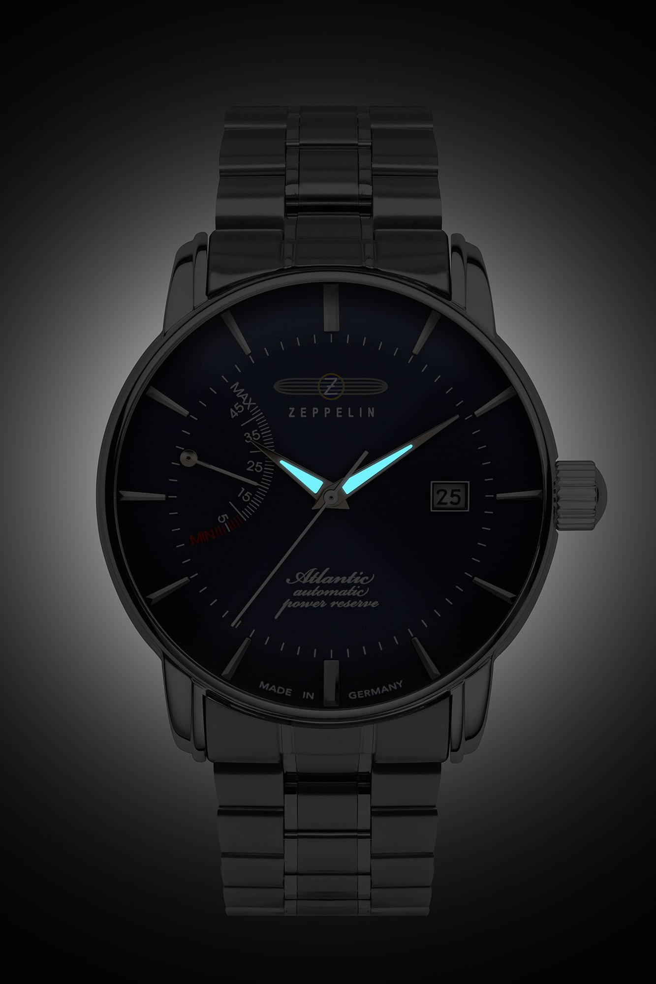 Zeppelin Atlantic 8462MB-3 Herrenuhr Blau • Automatikwerk mit Gangreserve • Blaues Zifferblatt, Bild 2