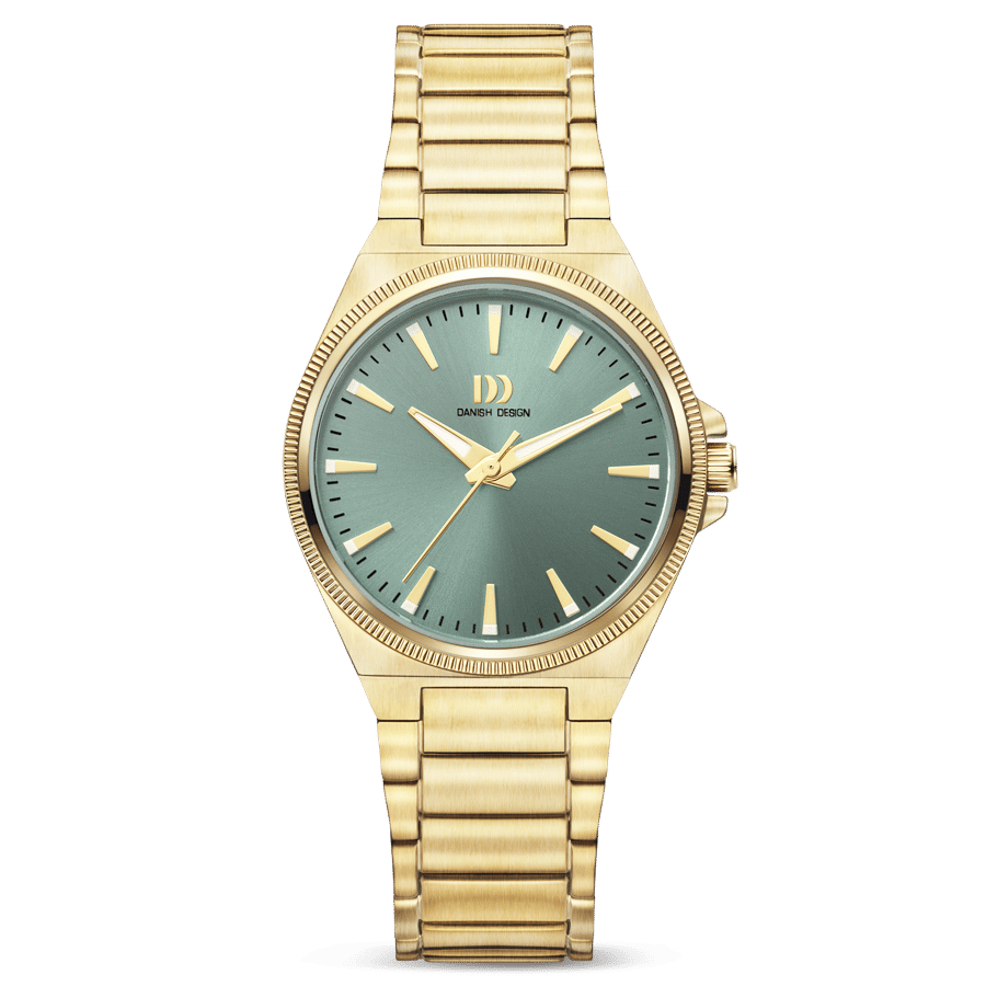 Danish Design DKx Pro IV85Q1303 Damenuhr Goldfarben/Salbeigrün • Saphirglas • Sportuhr