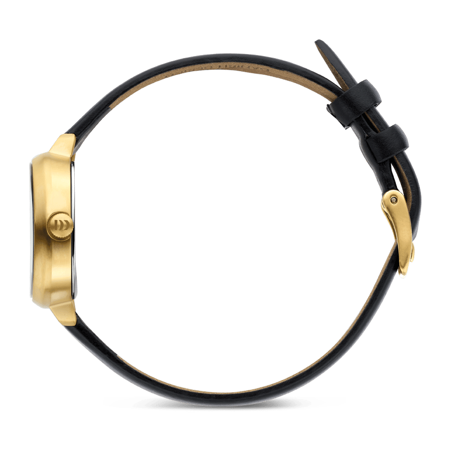 Danish Design Elvsten IV15Q1305 Damen Armbanduhr Schwarz-Gold • Schwarzes Zifferblatt • Skandinavisches Design, Bild 2