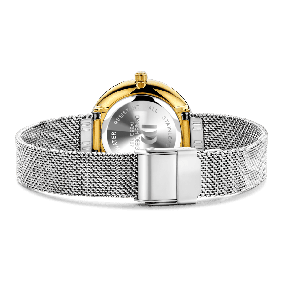 Danish Design Pure IV65Q1307 Amelia Ripple Damenuhr Bicolor • Milanaise-Armband • Mineral-Uhrenglas, Bild 3