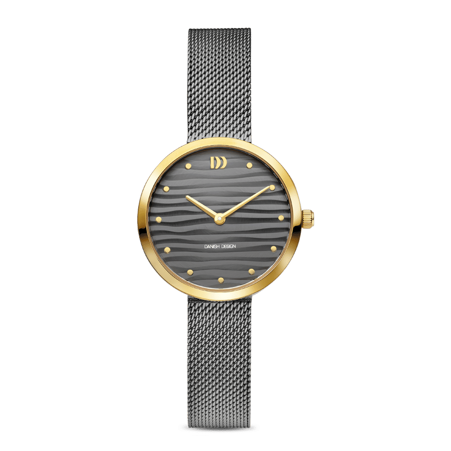 Danish Design Amelia Ripple IV66Q1307 Damenuhr Grau • Mineralglas • Mesh-Armband