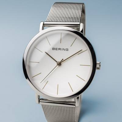 Bering Classic 13436-001 Damen Armbanduhr Silber • Saphirglas • Milanaise-Armband, Bild 2