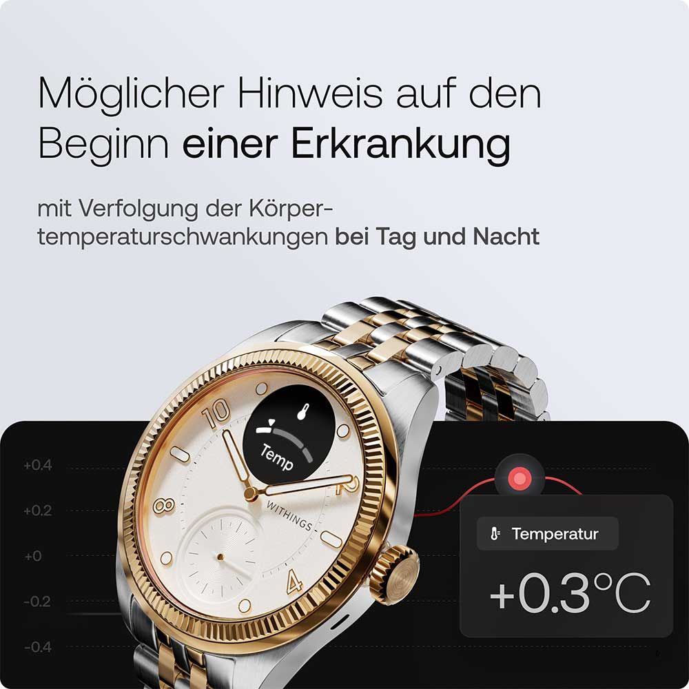 Withings ScanWatch Nova Brilliant HWA10-MODEL 11-ALL Damen • Hybrid-Smartwatch Bicolor • 5 ATM Wasserdicht, Bild 5