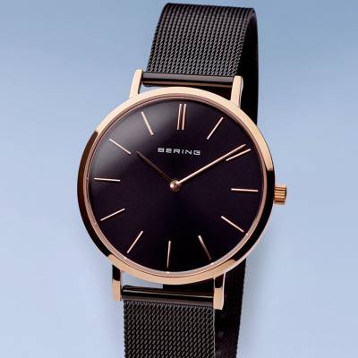 Bering Classic 14134-166 Damenuhr Roségold • Saphirglas • Milanaise-Armband, Bild 3