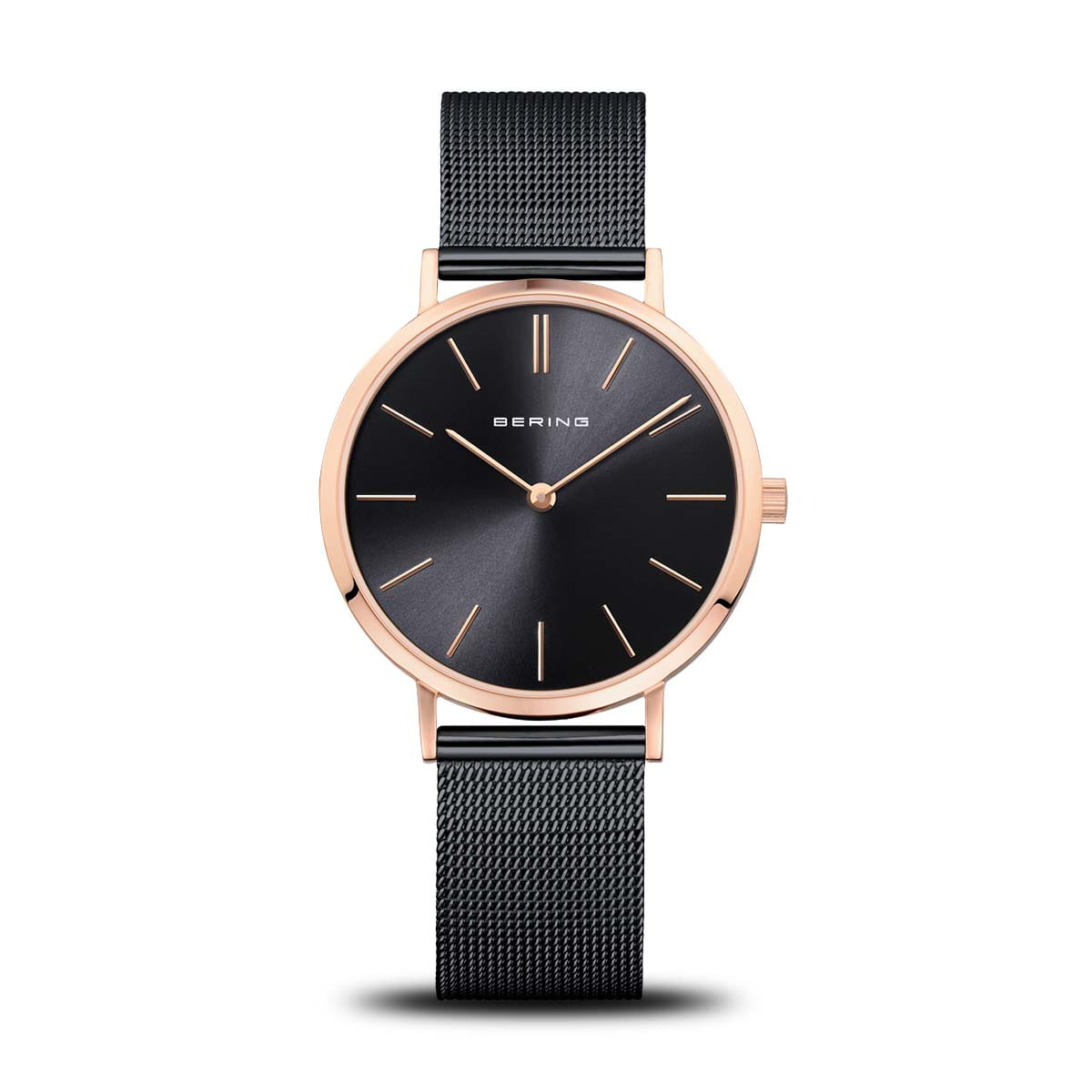 Bering Classic 14134-166 Damenuhr Roségold • Saphirglas • Milanaise-Armband
