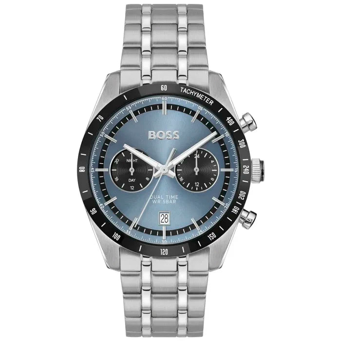 BOSS Tourmaster 1514286 Herren Armbanduhr Blau • Quarz-Multifunktion • Edelstahlarmband