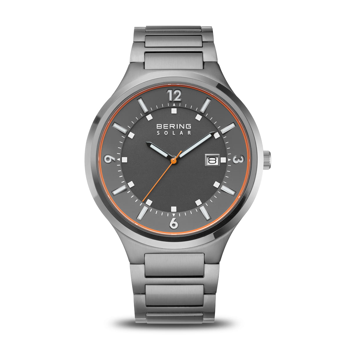 Bering 14442-777 Herren Slim-Solar Armbanduhr Grau • Saphirglas • Solarwerk ohne Batteriewechsel