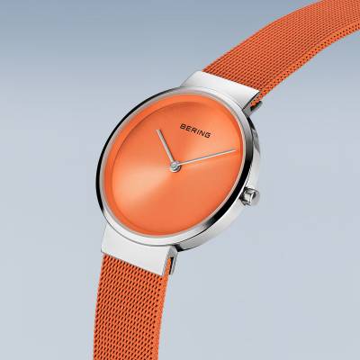 Bering Classic 14531-505 Damenuhr Orange • Saphirglas • Milanaise-Armband, Bild 2