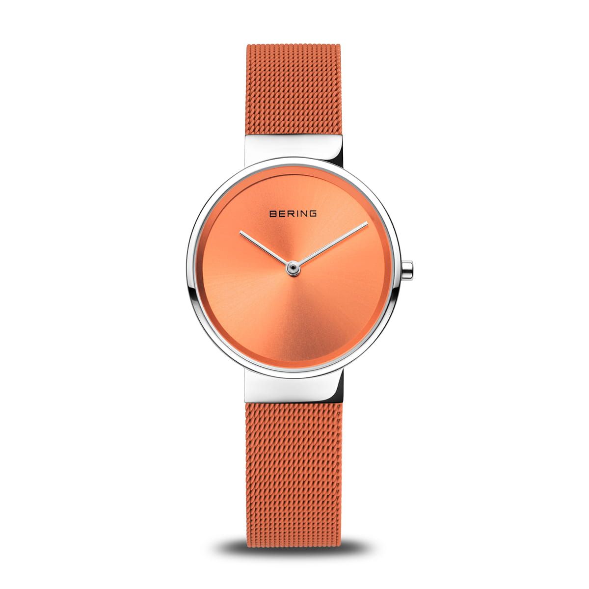 Bering Classic 14531-505 Damenuhr Orange • Saphirglas • Milanaise-Armband