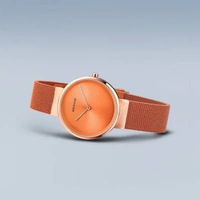 Bering Classic 14531-565 Damenuhr Orange • Saphirglas • Milanaise-Armband, Bild 4