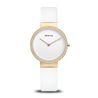 Bering Classic 14531-630 Damenuhr Weiß • Saphirglas • Kalbsleder-Armband