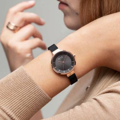 Bering Solar 14631-166 Damenuhr Roségold • Saphirglas • Milanese-Armband, Bild 8