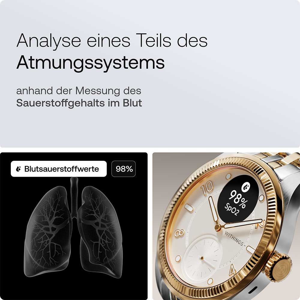 Withings ScanWatch Nova Brilliant HWA10-MODEL 11-ALL Damen • Hybrid-Smartwatch Bicolor • 5 ATM Wasserdicht, Bild 4