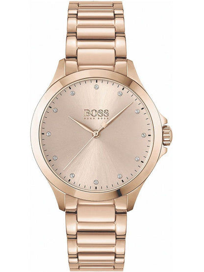 BOSS Grace 1502578 Damen Armbanduhr Roségold • Mineralglas • Zirconia-Steinbesatz