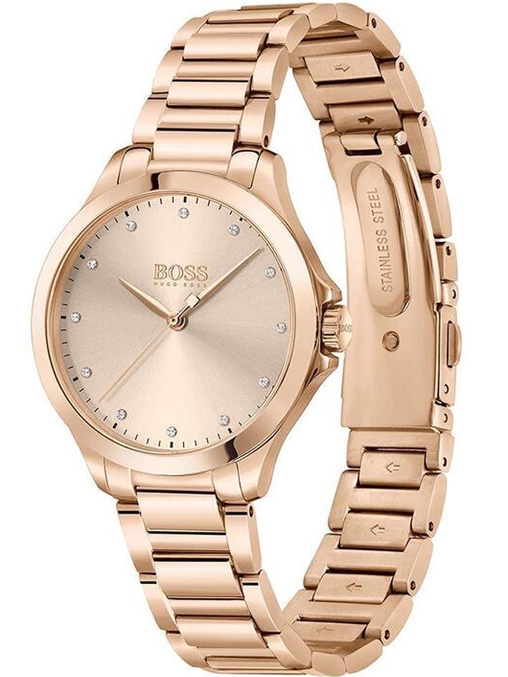 BOSS Grace 1502578 Damen Armbanduhr Roségold • Mineralglas • Zirconia-Steinbesatz, Bild 2