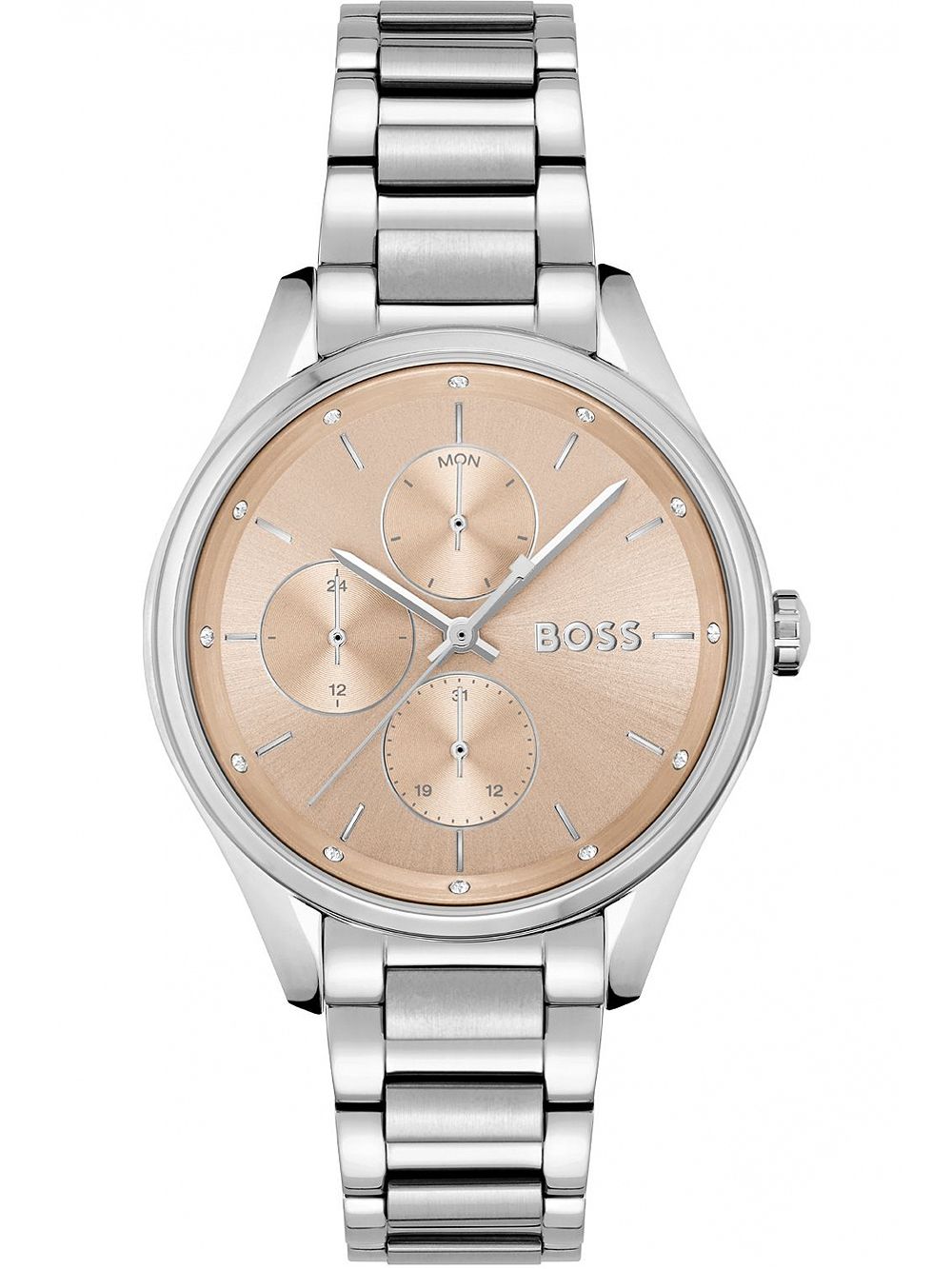 BOSS Grand Course 1502604 Damen Armbanduhr Champagner • Mineralglas • Multi-Zifferblatt