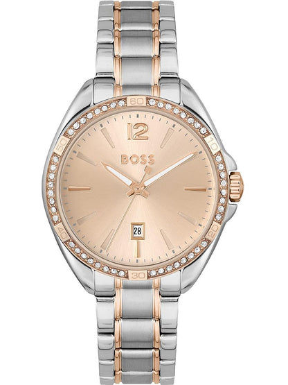 BOSS Felina 1502622 Damen Armbanduhr Roségold • Mineralglas • Datumsanzeige