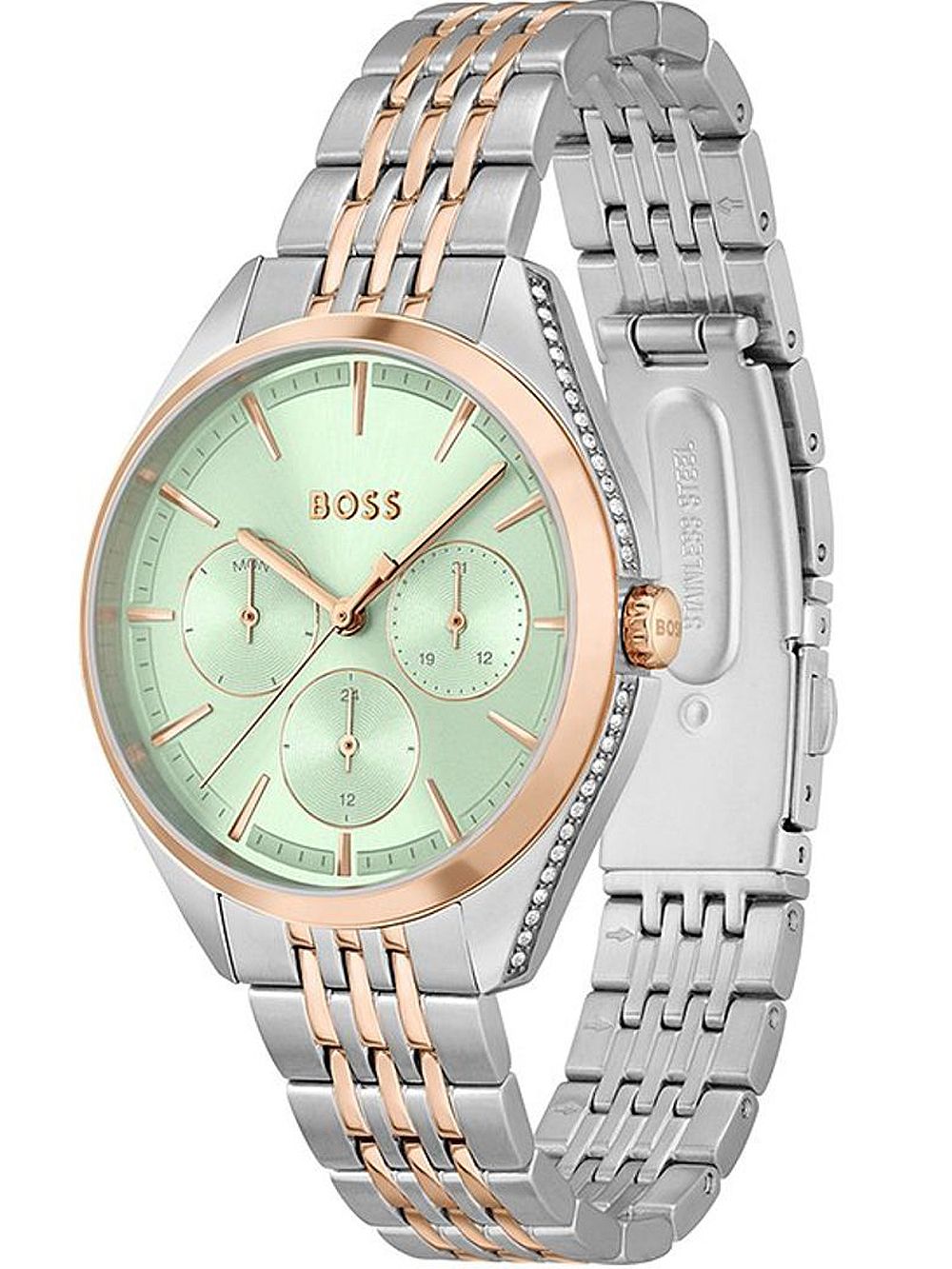 BOSS Saya 1502641 Damen Armbanduhr Silber • Mehrfach-Zifferblatt • Mineralglas, Bild 2