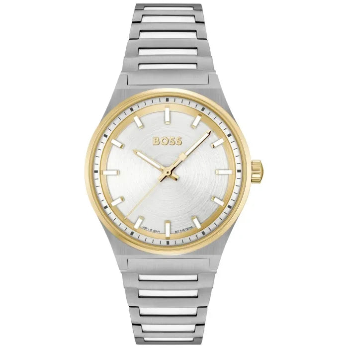 BOSS Candor For Her 1502734 Damen Armbanduhr Silber • Miyota 2035 Quarzwerk • Mineralglas