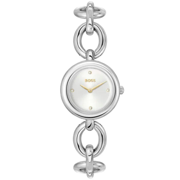 BOSS Live 1502791 Damen Armbanduhr Silber • Mineralglas • Edelstahl-Gliederarmband