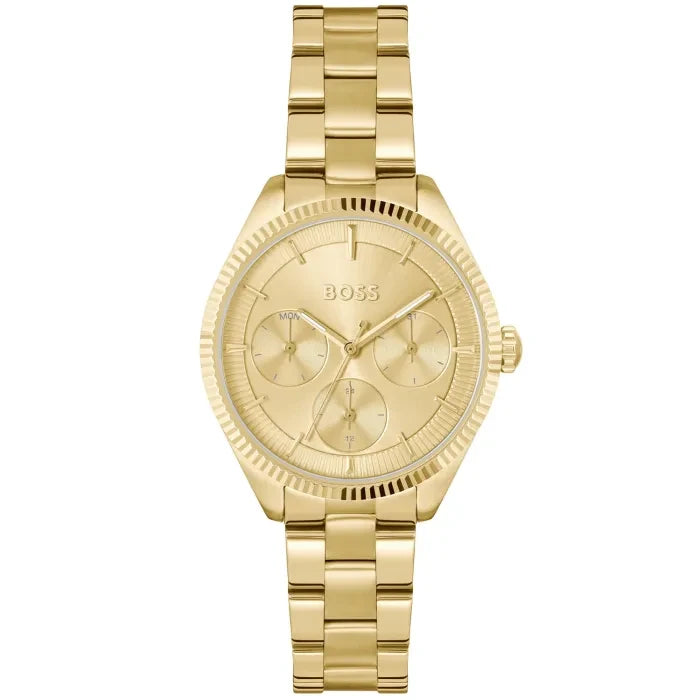BOSS Sage Sport 1502803 Damen Armbanduhr Gold • Quarzwerk • Faltschließe