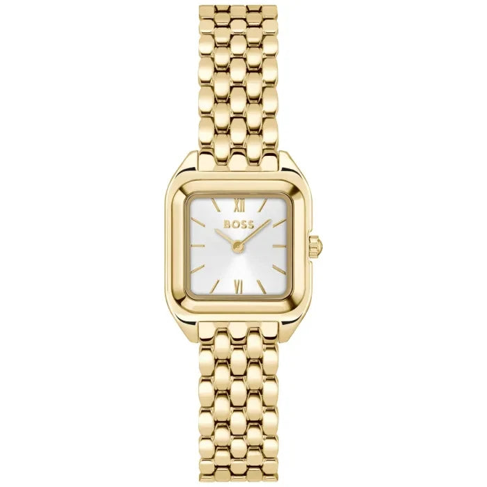 BOSS Mae Petite 1502823 Damen Armbanduhr Goldfarben • Saphirglas • Minimalistisches Design