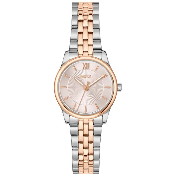 BOSS Graceful Mina 1502842 Damen Armbanduhr Rosé • Mineralglas • Bicolor-Armband