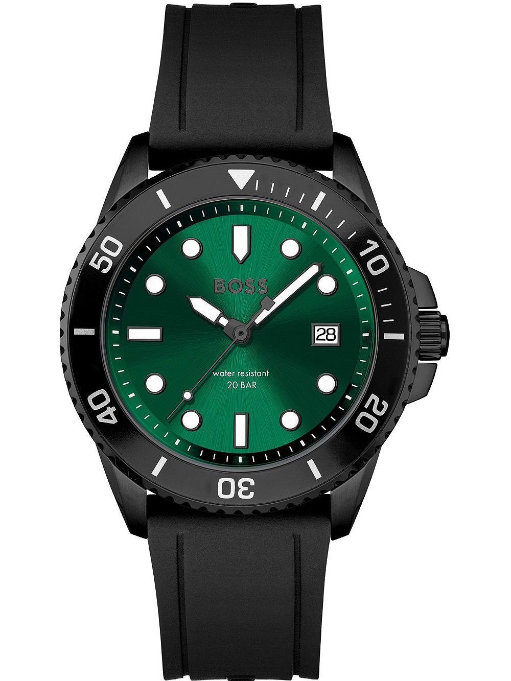 BOSS Ace 1513915 Herren Armbanduhr Grün • Taucheruhren-Wasserdichtigkeit • Mineralglas