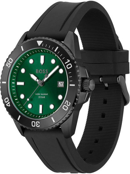 BOSS Ace 1513915 Herren Armbanduhr Grün • Taucheruhren-Wasserdichtigkeit • Mineralglas, Bild 2