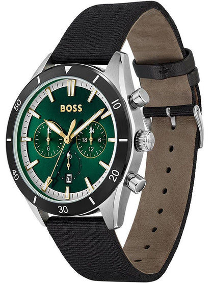 BOSS Santiago 1513936 Herrenuhr Grün • Chronograph • Mineralglas, Bild 2