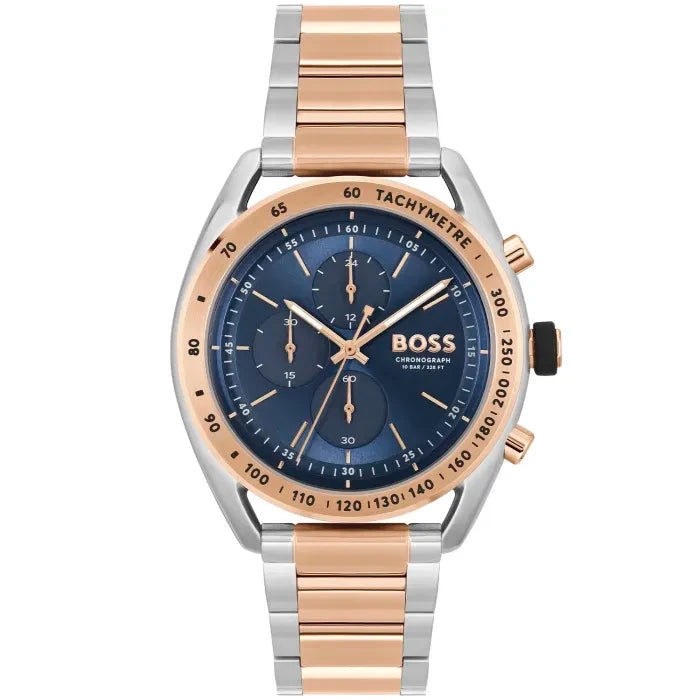 BOSS Center Court 1514026 Herren Armbanduhr Blau • Chronograph • Bicolor-Gliederarmband