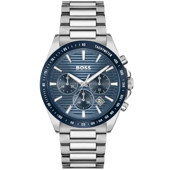 BOSS Strike 1514240 Herren Armbanduhr Blau • Chronograph • Tachymeter-Lünette