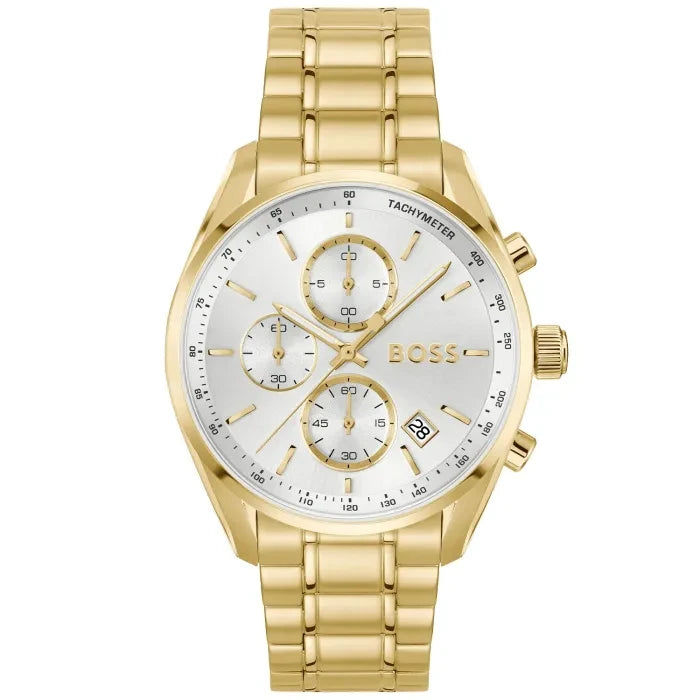 BOSS Grand Prix 1514261 Herren Armbanduhr Gold • Quarz-Chronograph • Datumsanzeige