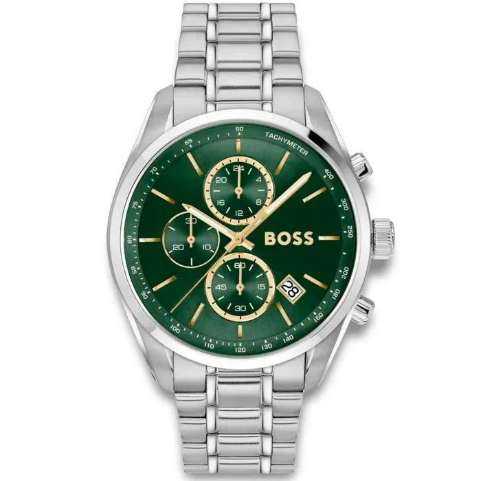 BOSS Grand Prix 1514266 Herren Armbanduhr Grün • Quarzwerk • Edelstahlgehäuse