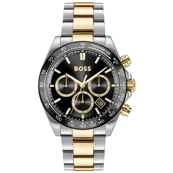 BOSS Hero Sport 1514269 Herren Armbanduhr Schwarz • Chronograph • Tachymeter-Lünette