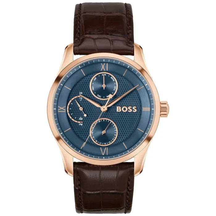 BOSS Principle Master 1514273 Herren • Roségold-Edelstahlgehäuse • Tag-Datum-Anzeige