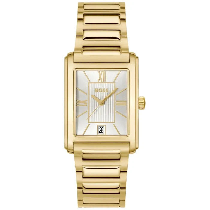 BOSS Principle Dress 1514280 Damen • Saphirglas • Goldfarbenes Edelstahlarmband