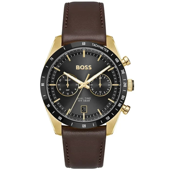 BOSS Tourmaster 1514285 Herren Armbanduhr Grün • Chronograph-Funktion • Tachymeter-Lünette