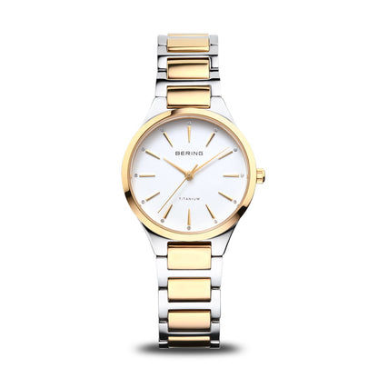 Bering Classic 15630-701 Damenuhr Silber-Gold • Saphirglas • Titangehäuse